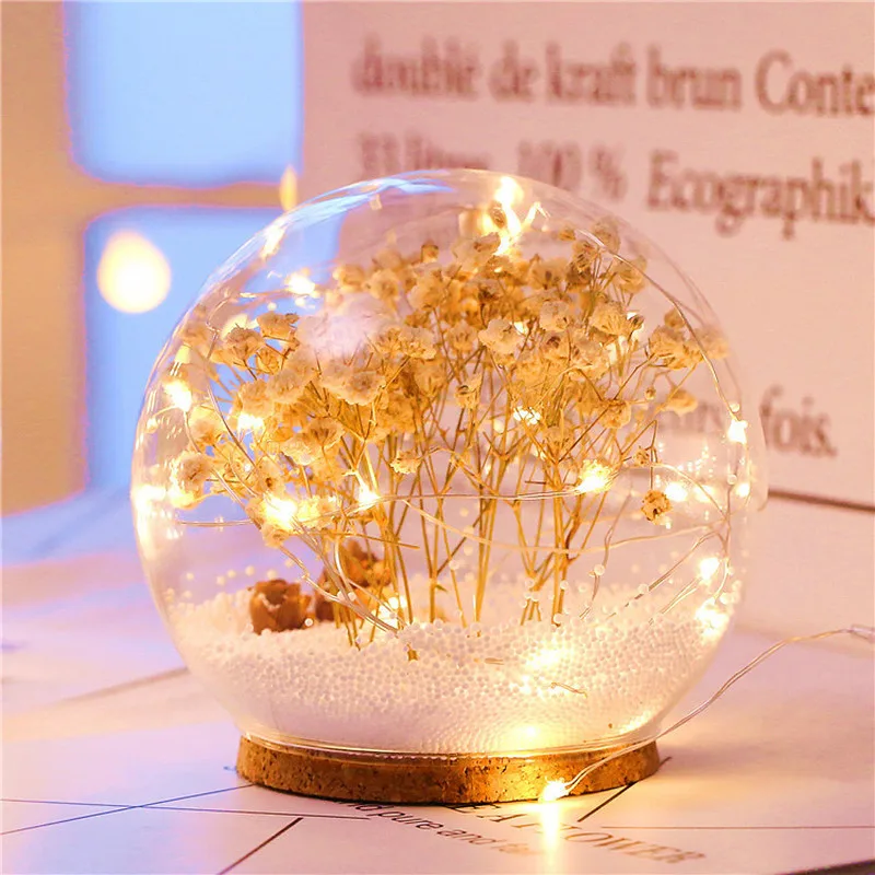 Светодиодный хрустальный шар 12*8 см с рождественским оленем 3d лампа USB ночник