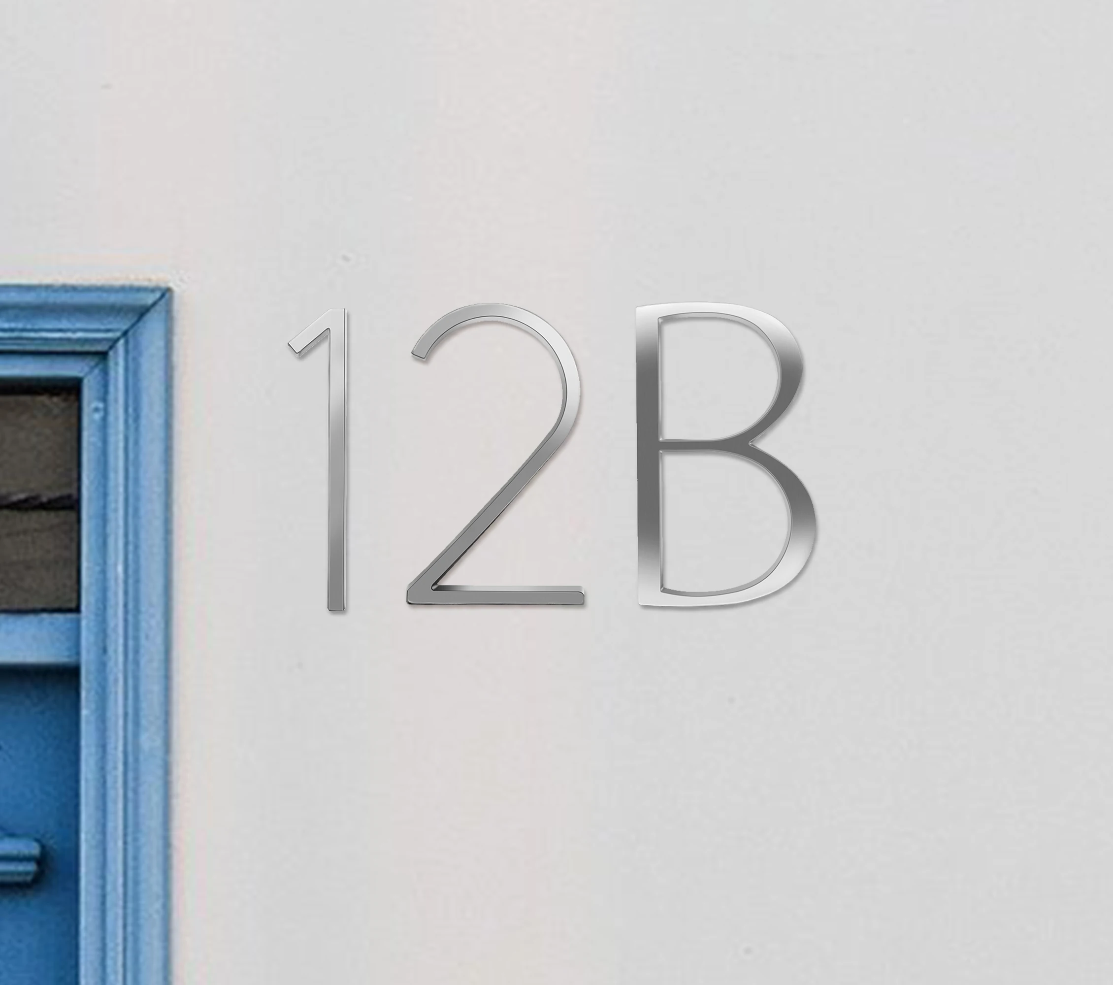 

125mm House Numbers Address Home Door Outdoor Sliver Zinc Alloy 5 in. #0-9 Big Door Sign Plates