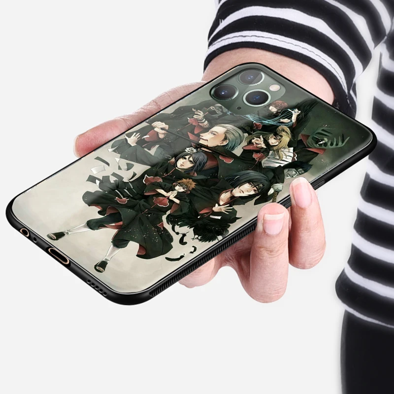 Мягкий силиконовый стеклянный чехол Akatsuki cloud Shippuden для iPhone 6 6s 7 8 Plus X XR XS 11 Pro max |