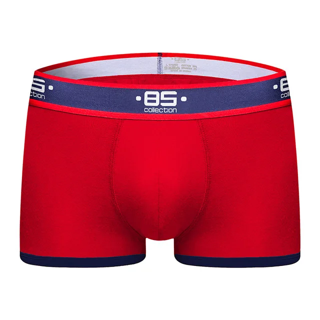 BS138 red 18 видов стилей, Фирменное Сексуальное мужское нижнее белье, боксеры, мужские хлопковые трусы, Модные Дизайнерские мужские удобные трусы, шорты, боксеры - Цвет: BS138 red