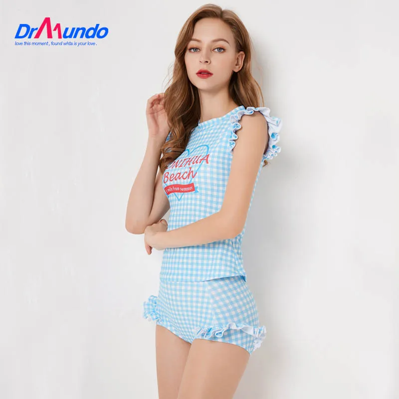 2020 размера плюс Рашгард женский купальник на молнии с принтом ладони одежда для