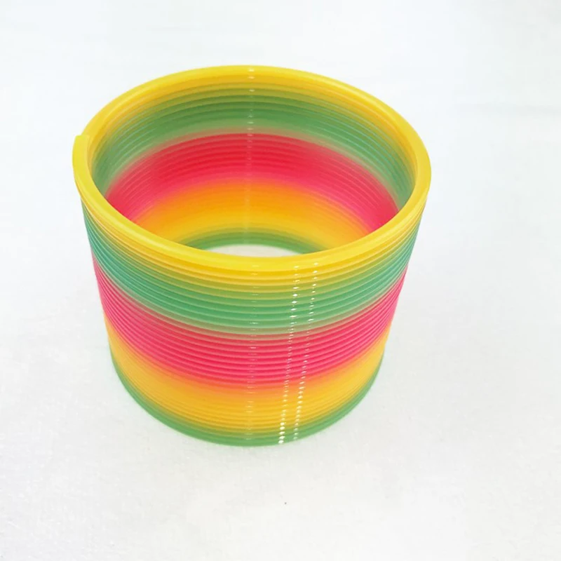 

7.5CM Rainbow Circle Funny Early Educational Folding Plastic Spring Coil Children's Creative Magical Toys