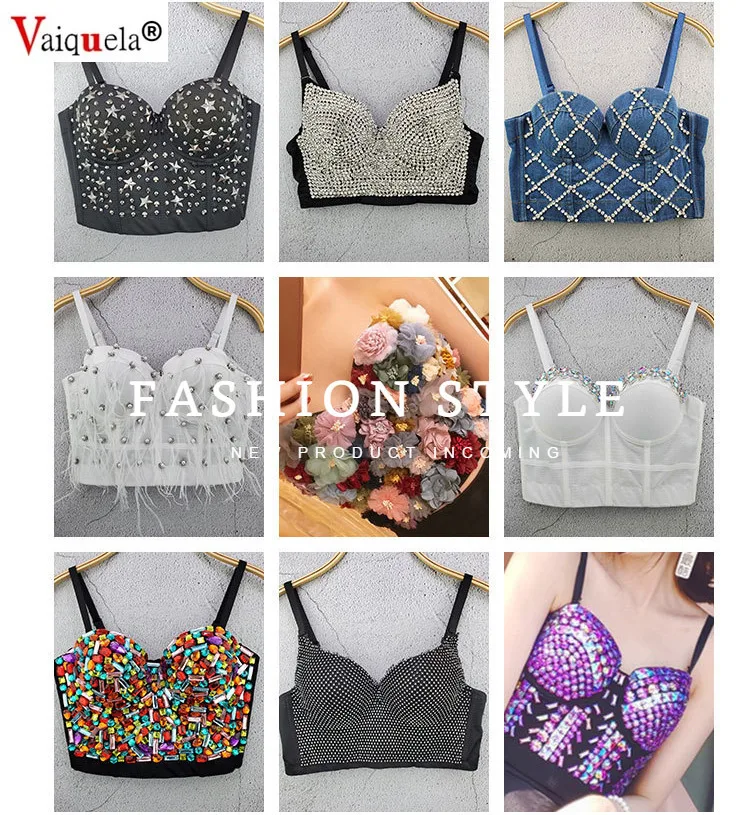 

Embroidery Short Body-building Year-old Embroidered Corset Women's Nightclub Dance Through A Lot Of Chest Gym Tank Top Wome Bras