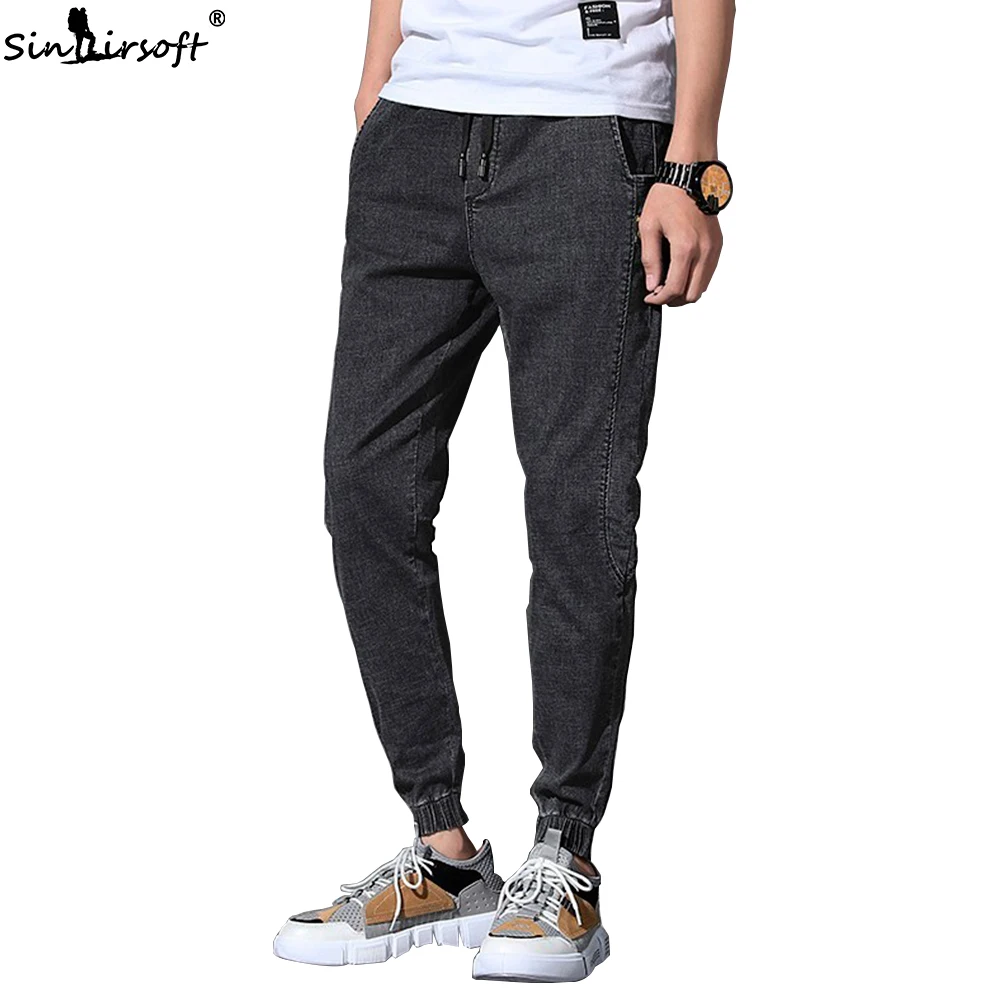 Новые летние тонкие мужские брюки с девятью точками Свободные повседневные