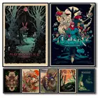 Постер в стиле ретро, постеры из фильма Принцесса Мононоке, постеры из аниме, Картина на холсте, Настенный декор, настенное искусство, картина, декор для комнаты, домашний декор