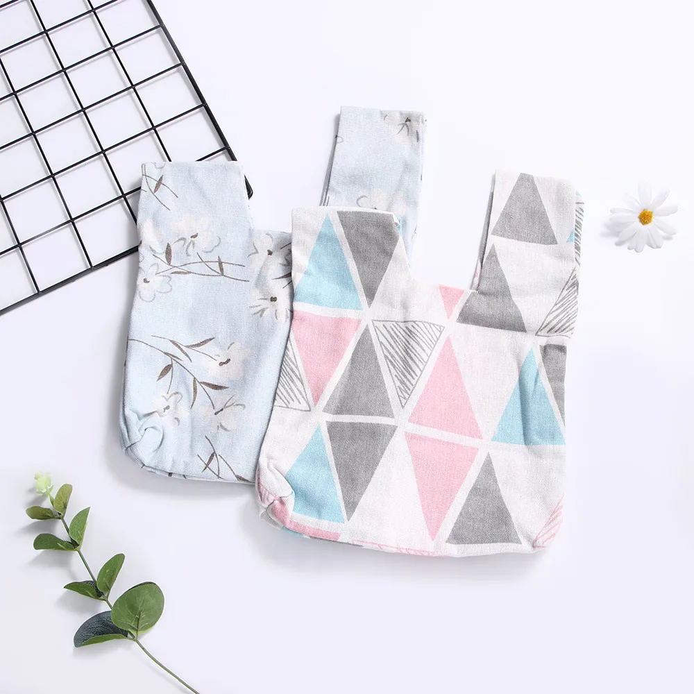 Сумочки в японском стиле сумка на запястье с узором виде растений квадратная