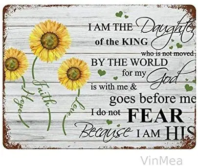 

Daughter of The King Who is Not Moved by The World Novelty Parking Retro Metal Tin Decor Art Shabby Chic Gift Suitable 12x8 Inch