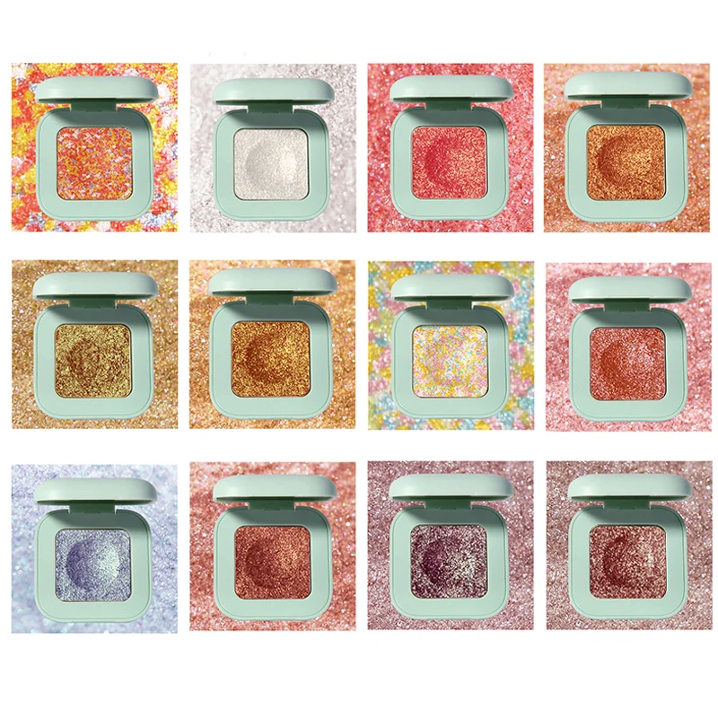 Естественный макияж с блестками тени для век Палитра пигментов мерцающие