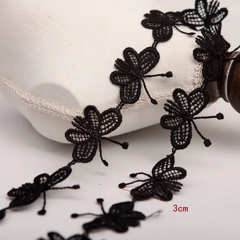 2 ярдов/партия высокое качество кружевная отделка нежной цветочной кружевной