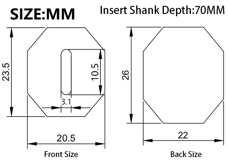 Un diagrama de profundidad de vástago con medidas