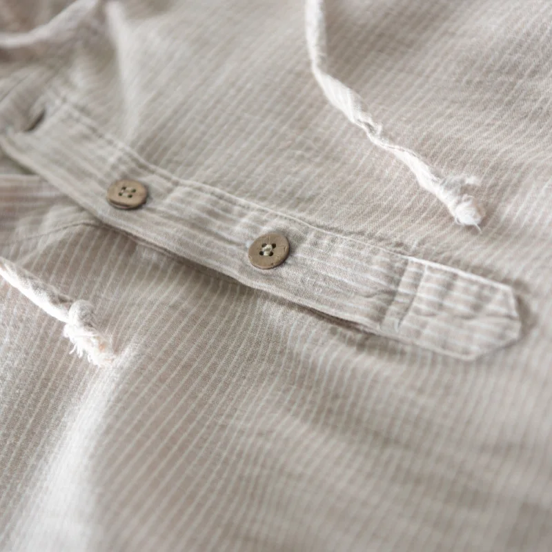 

hooded striped cotton linen long sleeve sky blue khaki coffee summer Sweatshirts men men's thin Hoodies