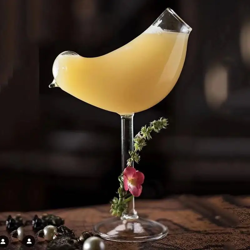 

2PCS/lot Creative Birdie Cocktail Glass Instant Web Celebrity Glass Birdie Molecular Cocktail Glass