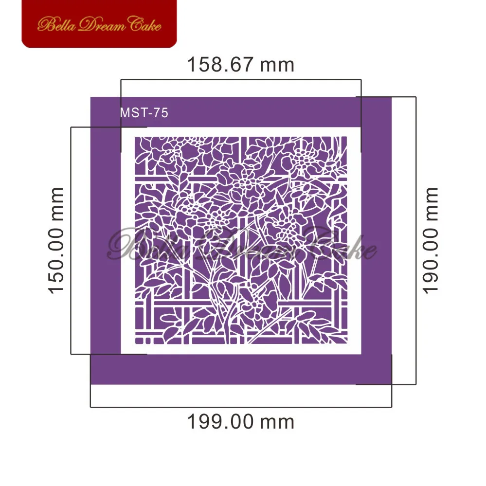Витражные листья магнолии трафареты для торта из искусственного кружева