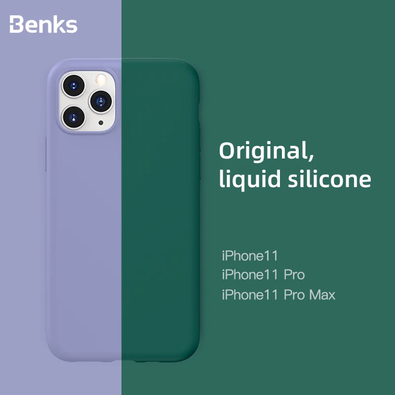 

Benks Liquid Silicone Phone Case For iphone 11/11 Pro/11 Pro Max Anti-fall Full Protection Skin Smooth Phone Back Cover Shell