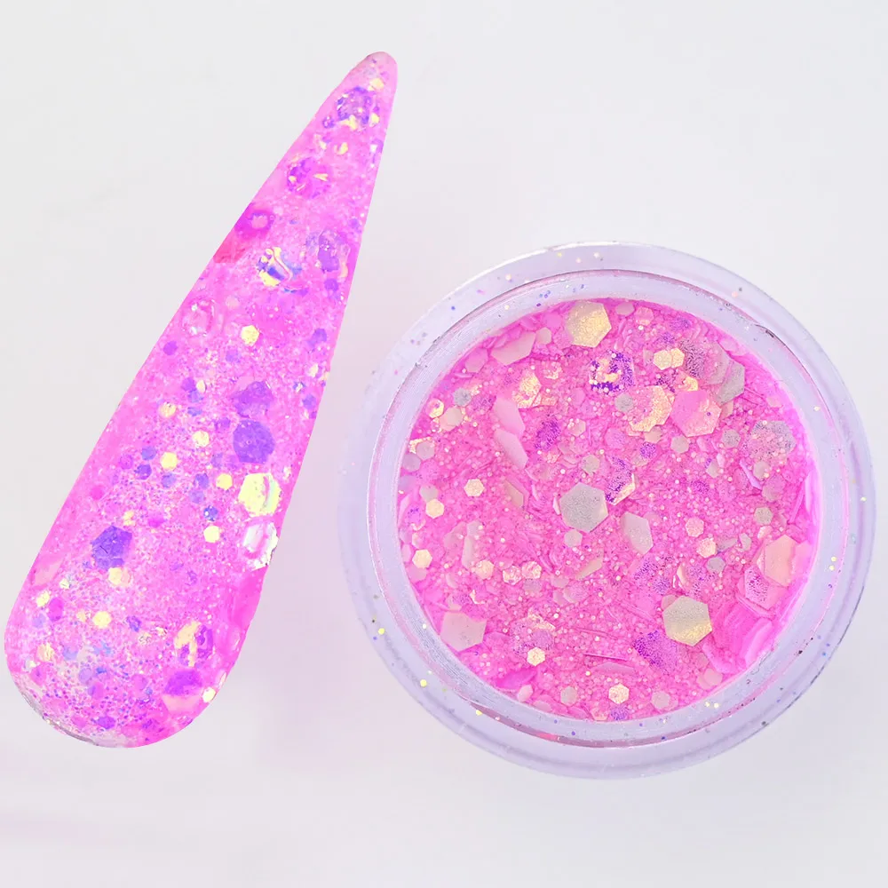 

6Bottle Sequin Fragment Nail Powder Acrylic Set Symphony Collection Dip Powder 6Colors Acrylic Powder Glitter Set FA14652