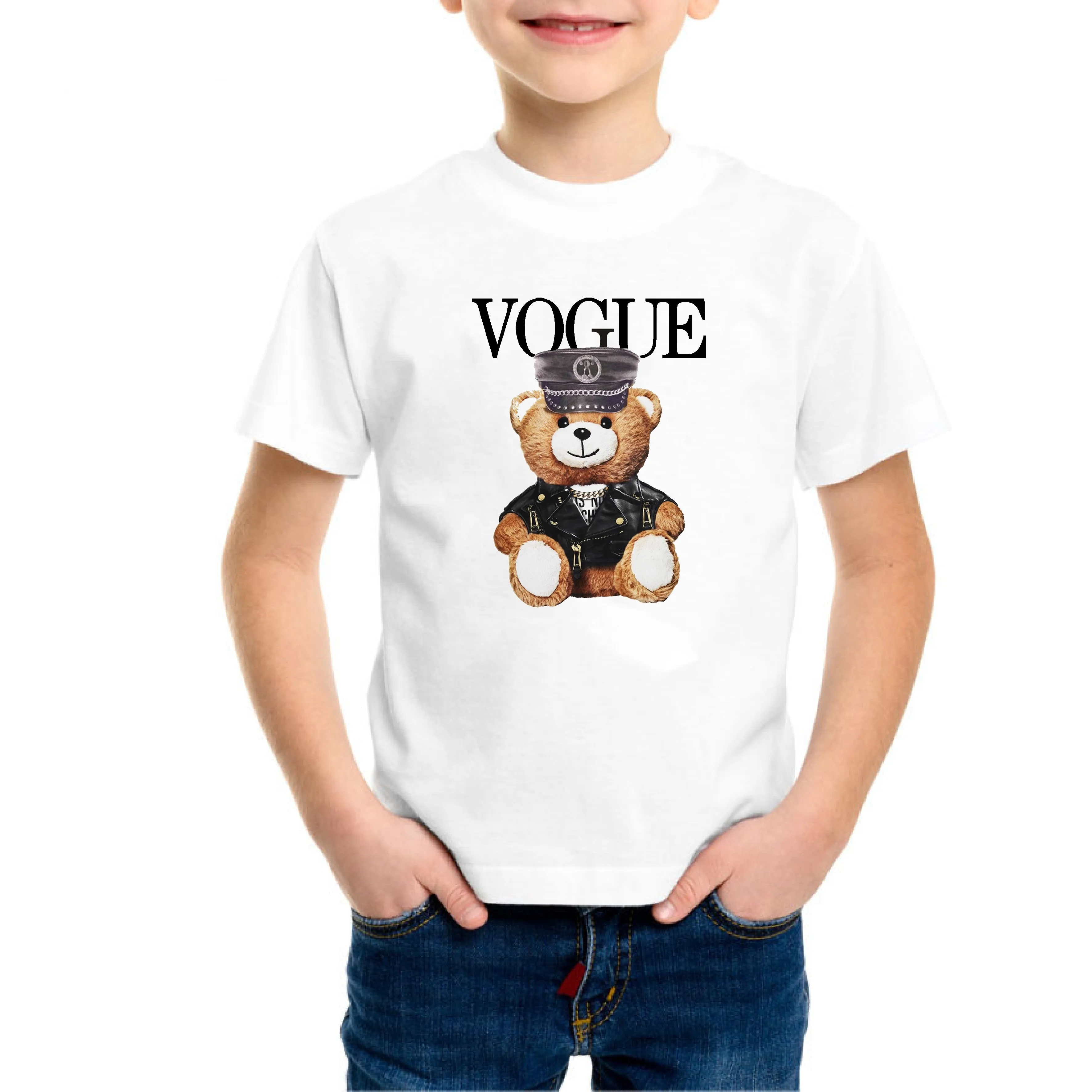Милый медведь Vogue Детская футболка с принтом Футболка для Модальные Короткий