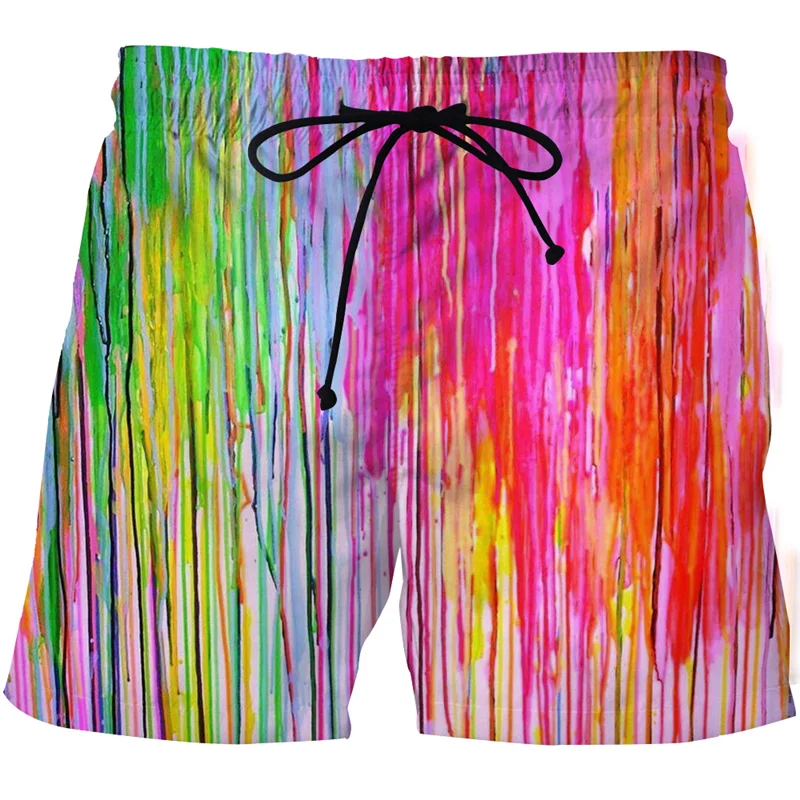 2021 Men's Beach Pants Painting art 3D printed Short men Colour Beach shiorts Casual Sea Surf Shorts Summer Unisex Swim Shorts