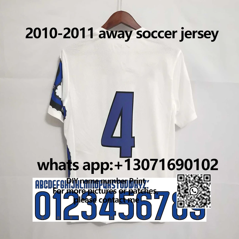 

ZANETTI 2010 2011 AWAY White Retro soccer Jersey DIY Custom print number name etoo camisa de time camisetas de fútbol