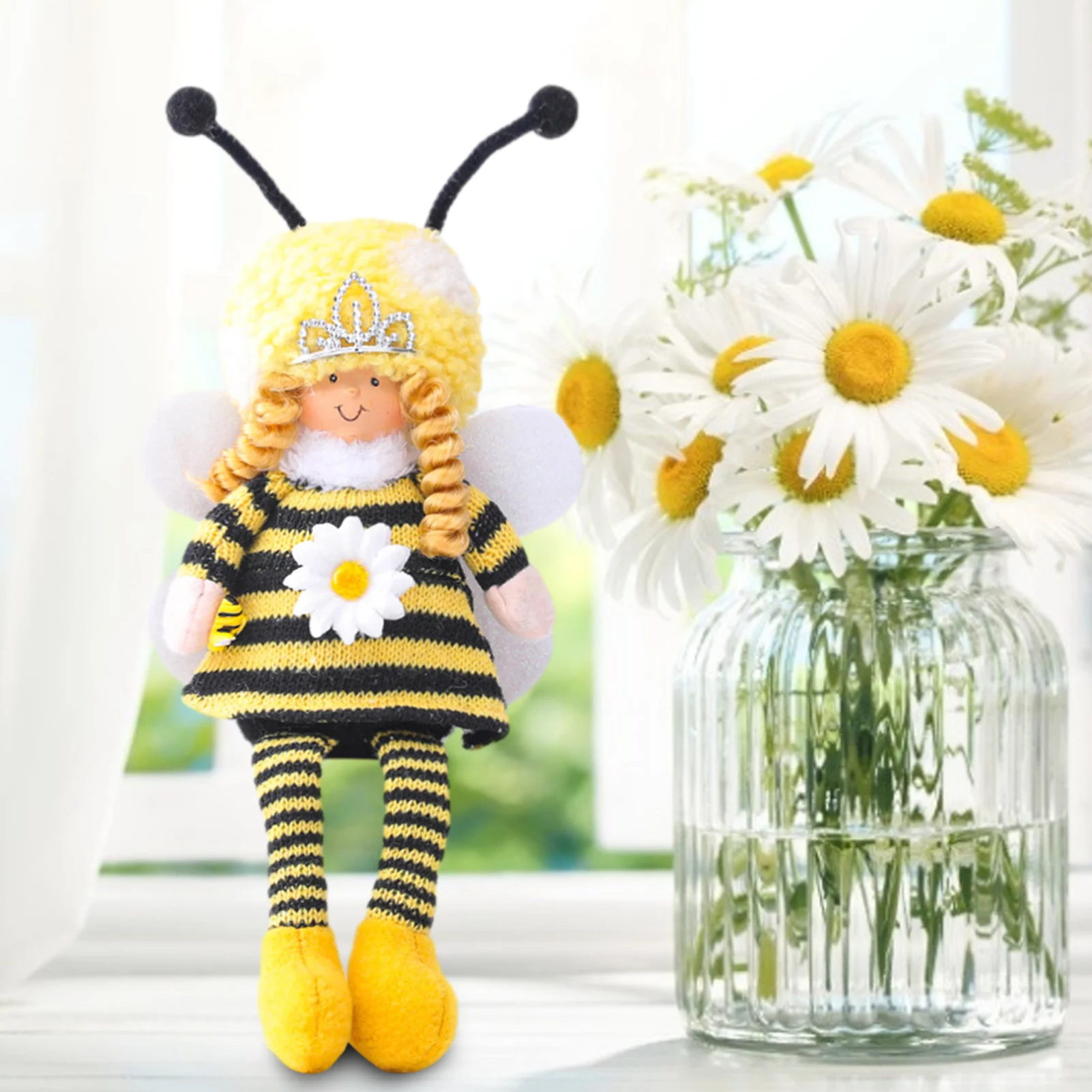 

Easter Plush Doll Honey Bee Doll Stuffed Bee Plushie With Long Dangling Legs Easter Decorations For Home Party Ornaments