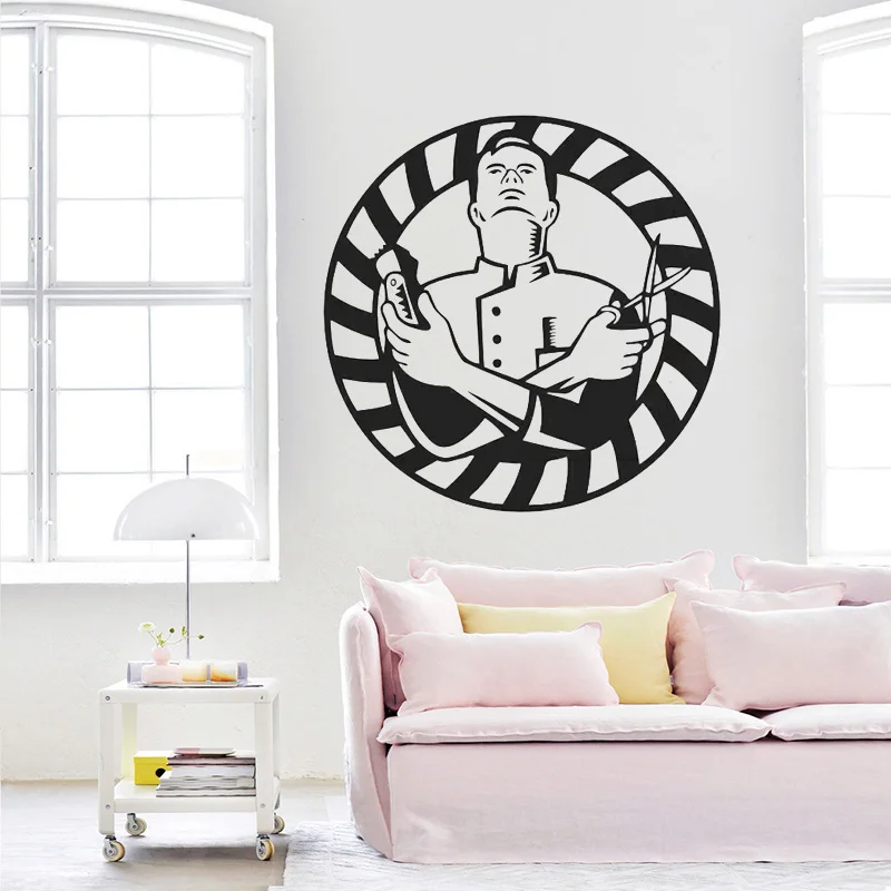 

Professional Barber Wall Decal Hair Salon Decoration Barber Shop Vinyl Wall Sticker Barber Shop Window Art Poster