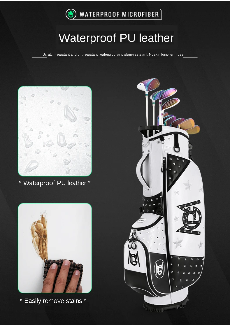Pro Extend Korea Rivet Rack Bag PGM Golf Women Transparent Cap Waterproof High Capacity Club Lady Triangle Stable Stand Ball Bag