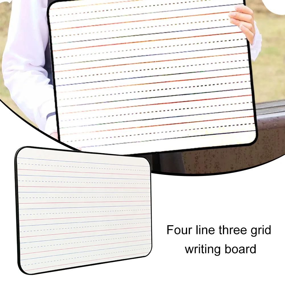 

3pcs/set Dry Erase Board With Markers Eraser Portable Writing Easy Use Learning For Kids Double Sided Whiteboard Small Lined