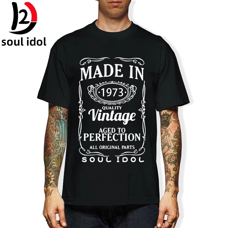 

D2 T Shirt Men Cotton Short Sleeve T-shirt Tshirt Camiseta Brand Clothing Funny New 47th Birthday Vintage 1973 47 Years Old