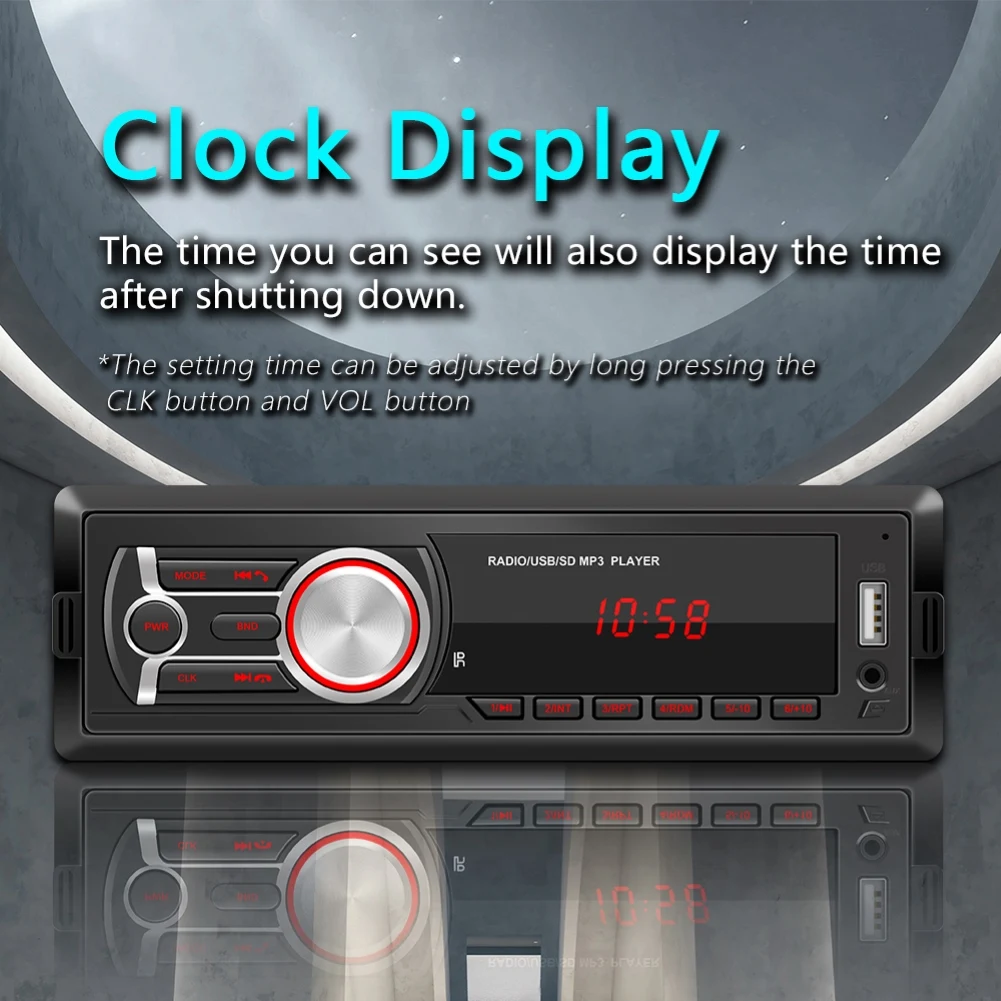 

Car MP3 Player 12V 1784E Detachable Car Radio Digital Bluetooth Stereo FM AUX Input MP3 Player Electronic Components