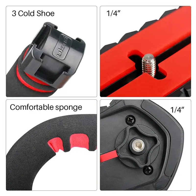 

TWISTER.CK Handheld Pro Video Stabilizer U Shape Rig Triple Hot Shoe Handle Grip for Gopro 7 6