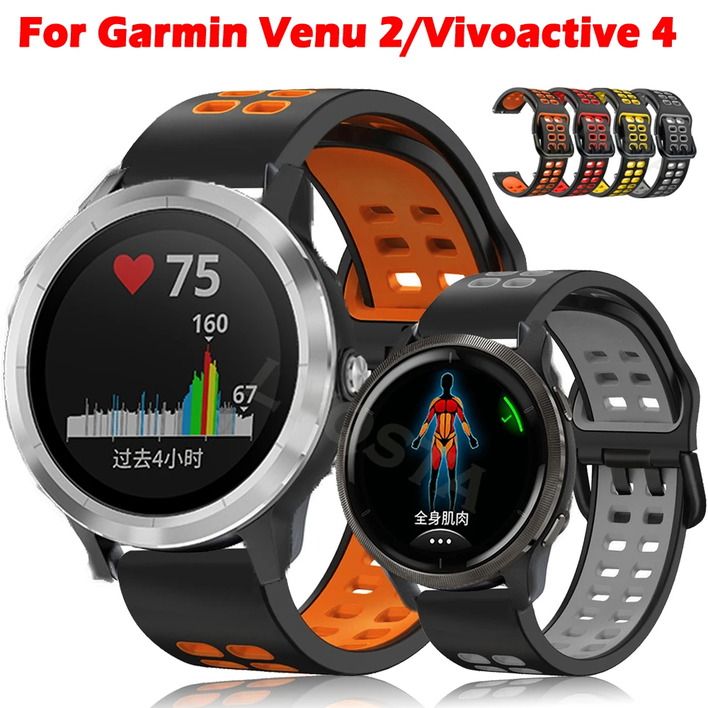 

Hot Smart Watch Band 22mm Silicone Strap For Garmin Venu 2 /Active/Vivoactive 4/Forerunner 745 Watchband Replacements Men Belt