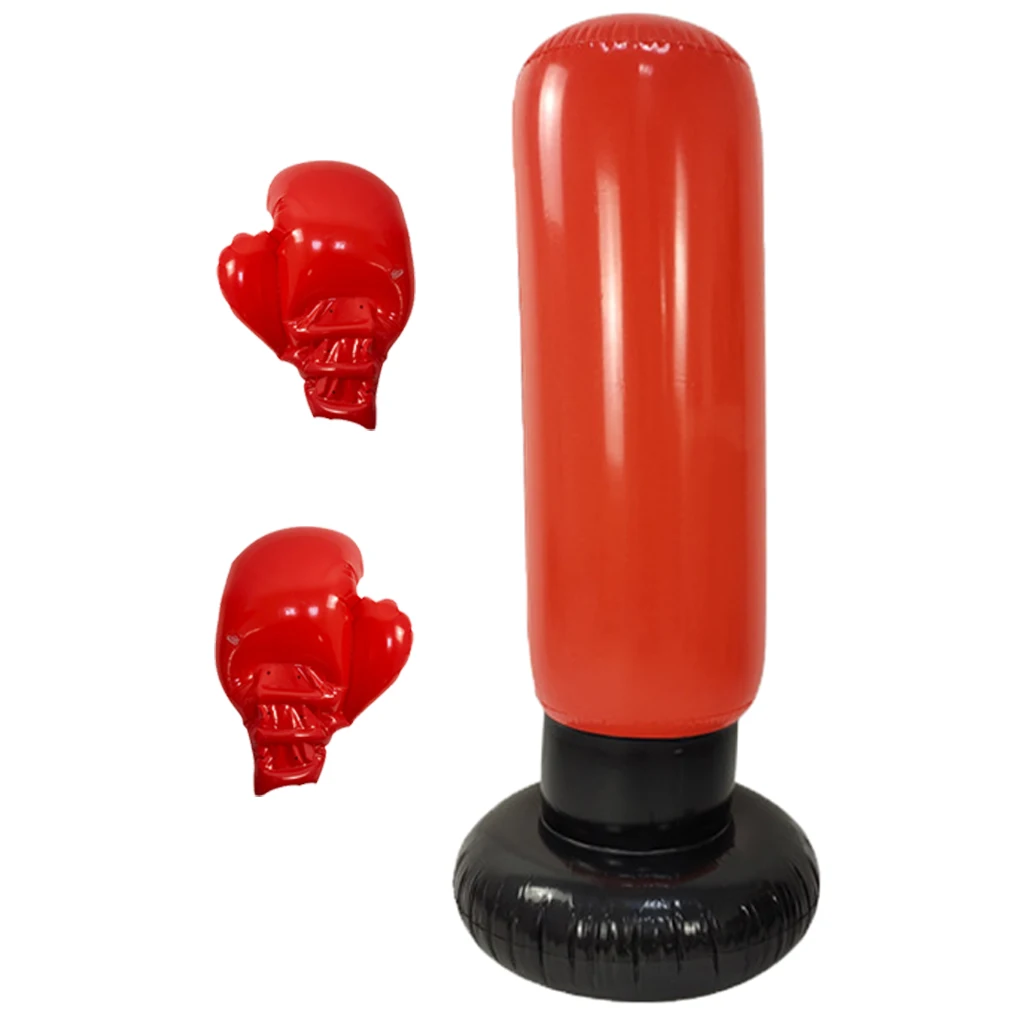

Indoor Outdoor Gym Training Inflatable Boxing Set Punch Bag Gloves Toy