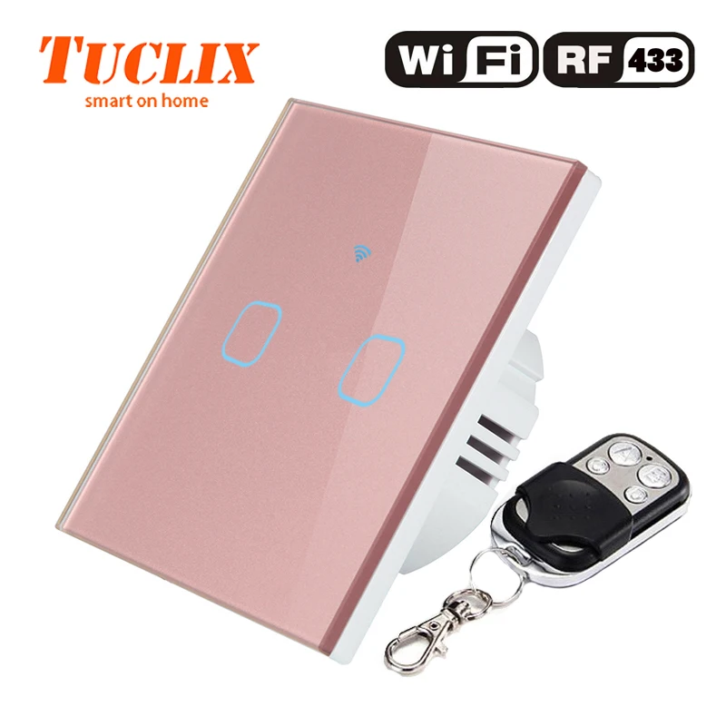 TUCLIX ЕС/Великобритания Wi Fi настенный выключатель света 2 клавиши 1 канал 110 240 В