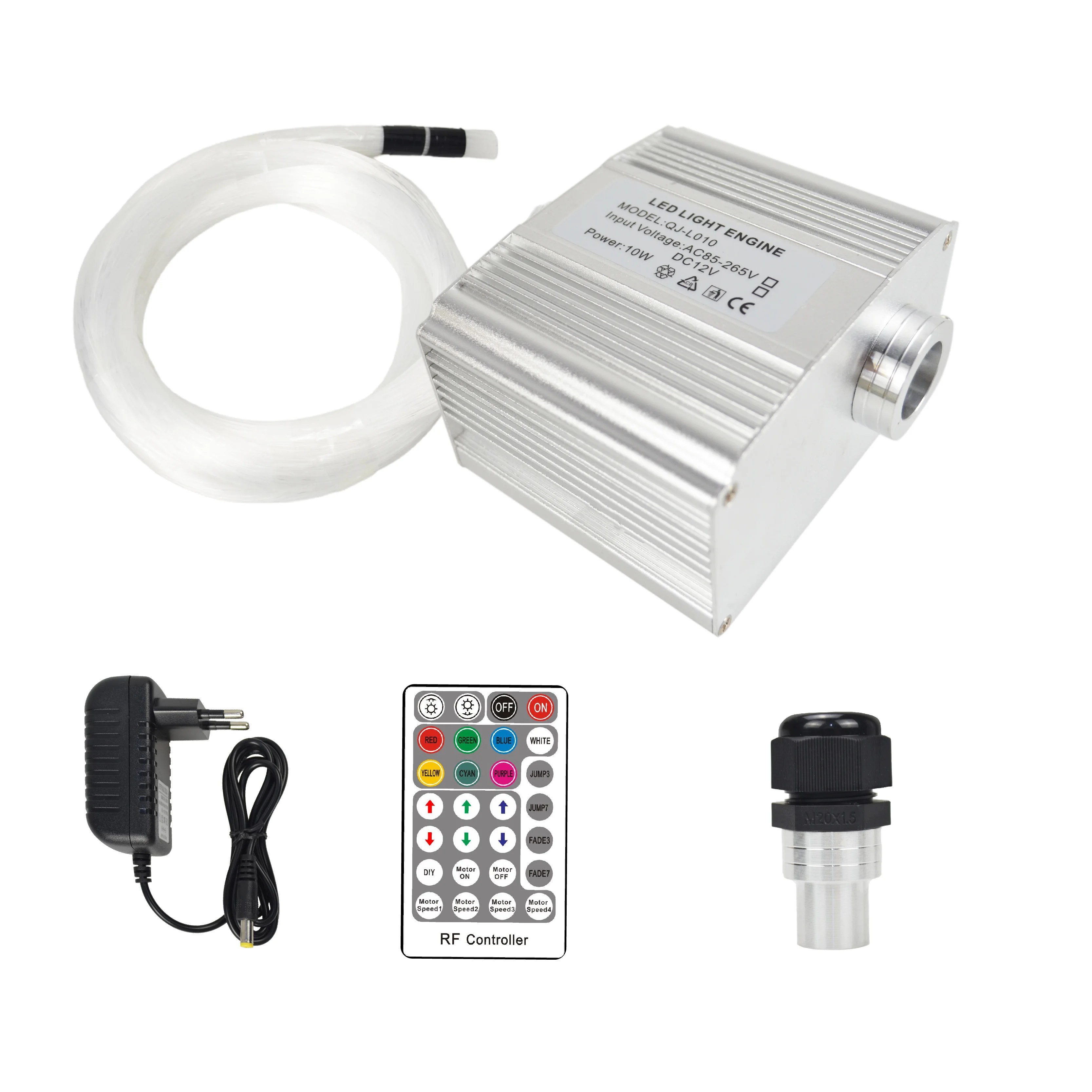 

car roof light star light 10W twinkle motor rgbw colorful changing fibra optica plastica kit Rf controller use for car roof