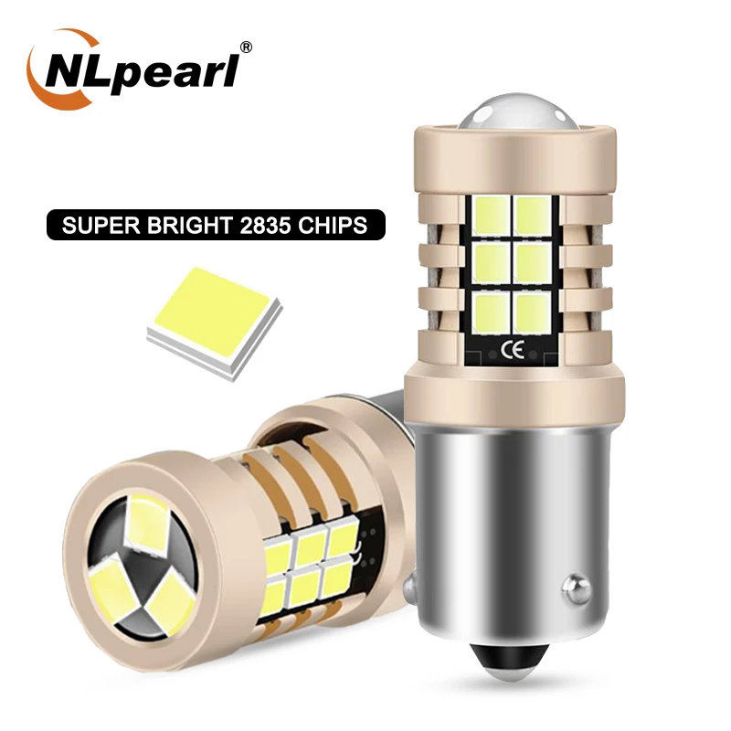 NLpearl 2x сигнальная лампа P21w светодиодный 1156 Ba15s Bau15s лампы 21SMD 2835 чипы 1157 Bay15d P21/5 Вт