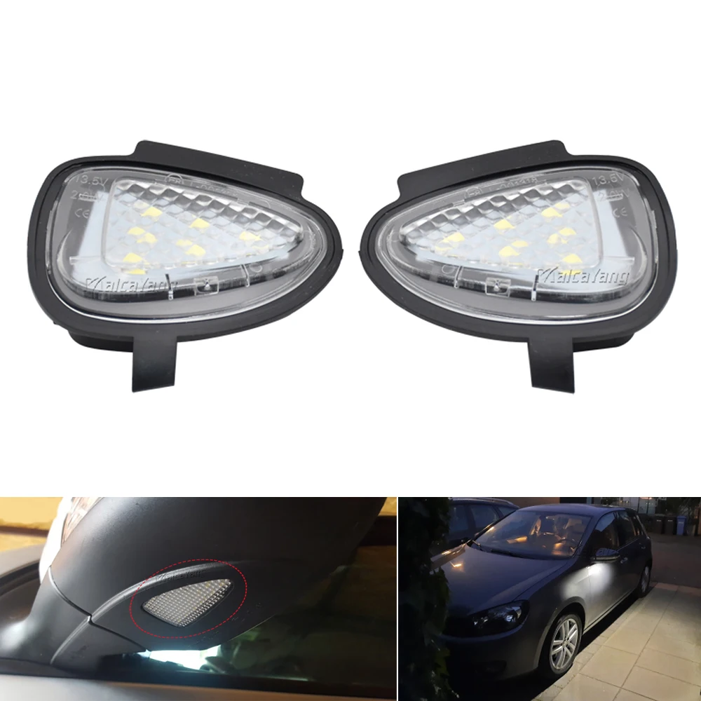 

2x LED Side Wing Rearview Mirror Puddle Light For Volkswagen VW Golf 6 GTI Cabriolet Passat B7 Touran Welcome Courtesy Lamp Trim