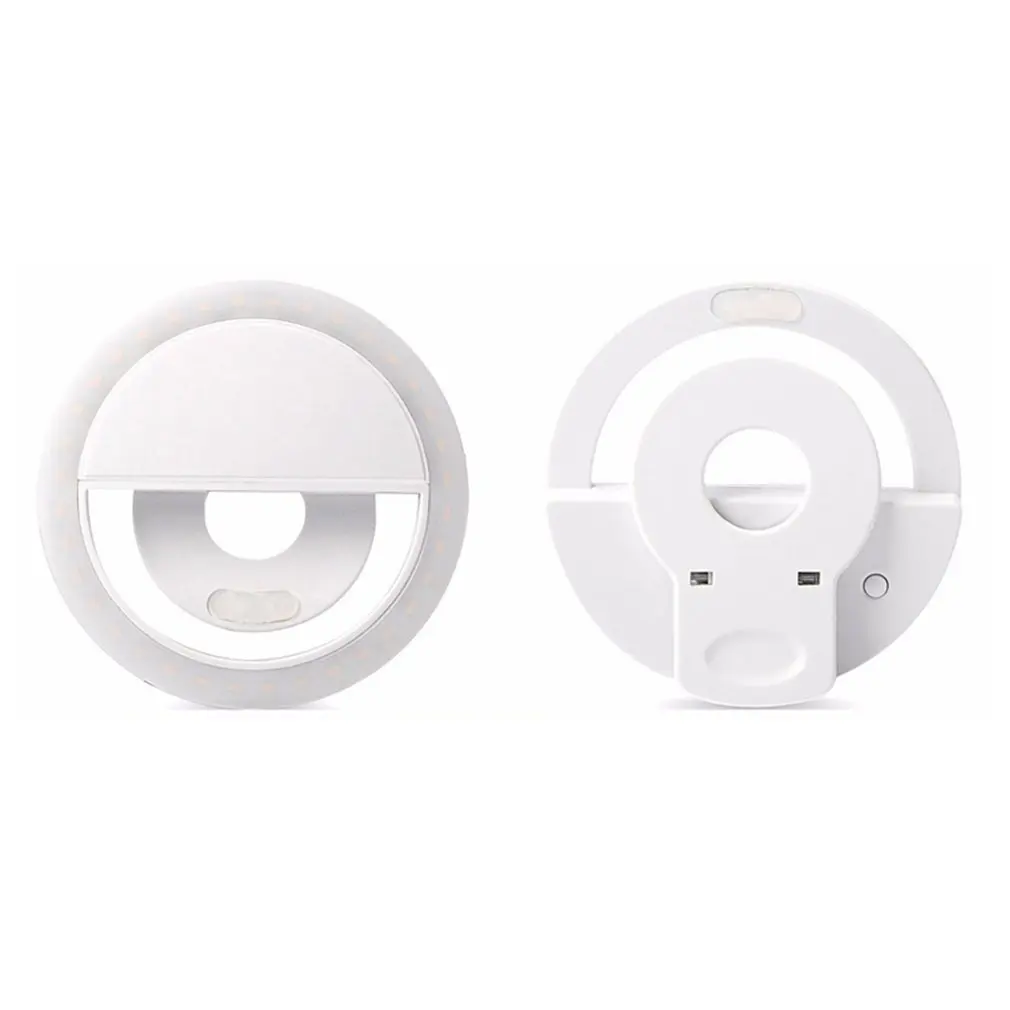 Rechargeable Self Artifact LED Ring Fill Night Flash Light Clip For Smartphone Self-timer Beauty Light