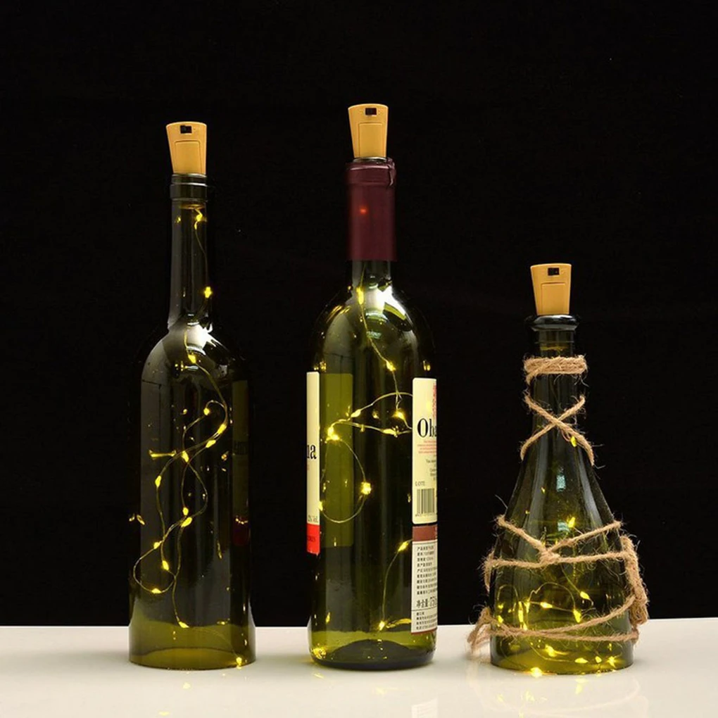 

LED Wine Bottle Lights 2M 20LEDs Cork Shape Copper Wire Colorful Mini String Lights For Indoor Outdoor Wedding Christmas Lights