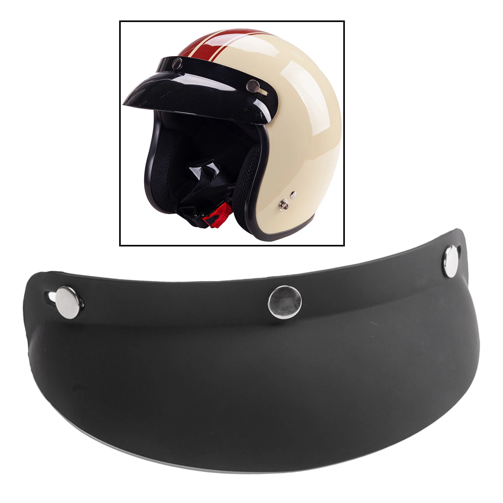 

Motorcycle Peak 3-Snap Sun Visor UV Sunshield Protector Black