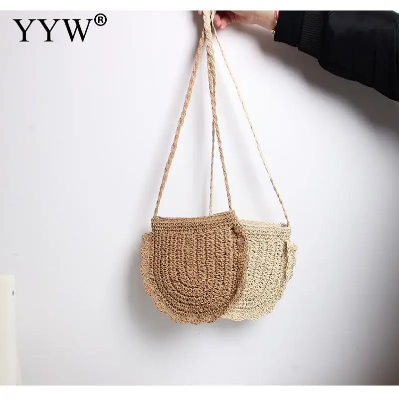 

Crossbody Bags Rounded Design Shoulder Bag for Women Resort Casual Cross-Body Bag Summer Beach Beach Handbags Beach Shoulder