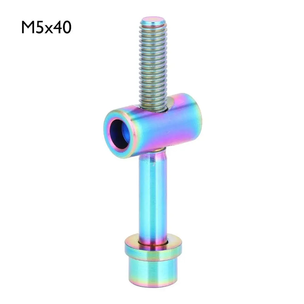 Rainbow M5X40 M5x30/35/40 мм Титан сплав Подседельный штырь для горного велосипеда фиксированный Болт Винт с круглой головкой Велосипедное Сиденье - Цвет: Rainbow M5X40
