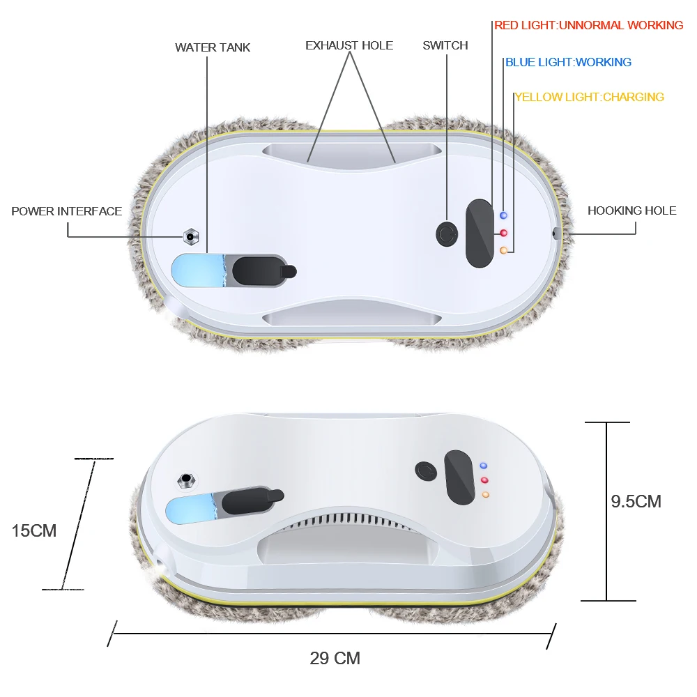 Window Cleaner Robot Electric Intelligent Remote Control Vacuum Automatic Water Sprey Anti-falling | Бытовая техника