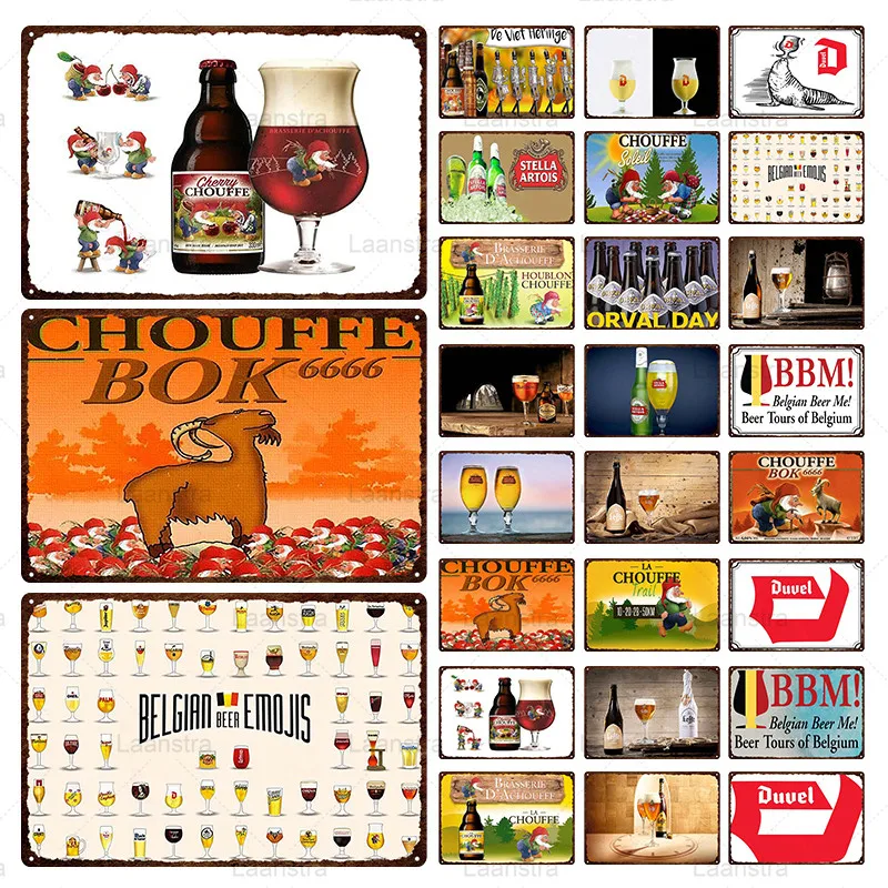 Металлические оловянные знаки для пива и бритья, металлический значок, Настенный декор du2 CHOUFFEBOK BBM для дома, кафе, бара, паба, железная табличка с рисунком