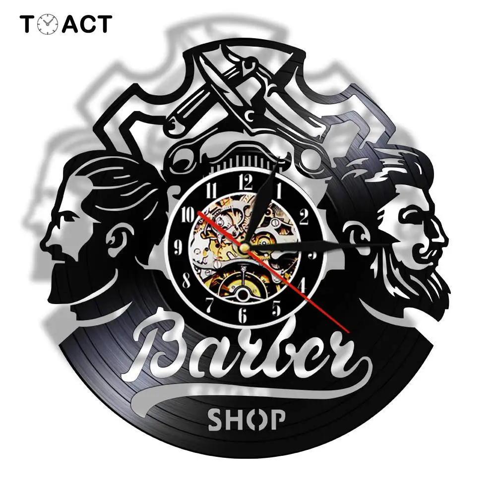 Парикмахерская настенные часы для салона волос винтажные виниловые записей
