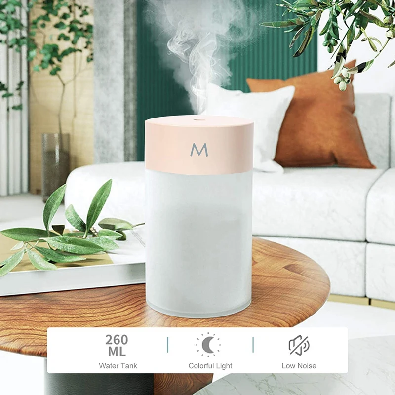 

Mist Humidifier,Portable Colorful Night Light Quiet Humidifier Desktop USB Powered Auto-Off Humidifier for Home Bedroom
