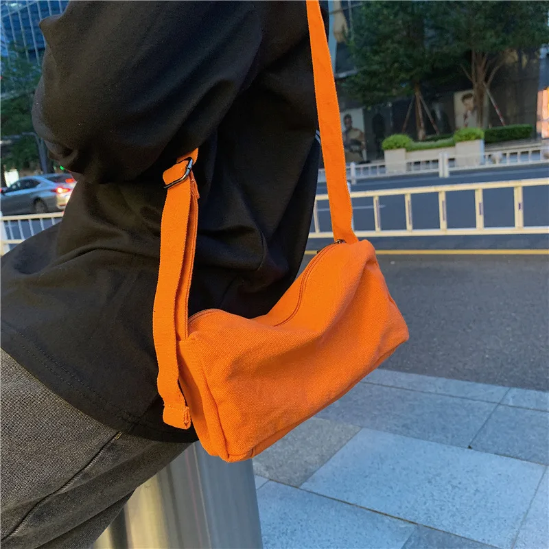 

Casual Canvas Bag Big Size Shoulder Bags Women Male Teenager Student Fabric Zipper Crossbody Bags Purses and handbags Desinger
