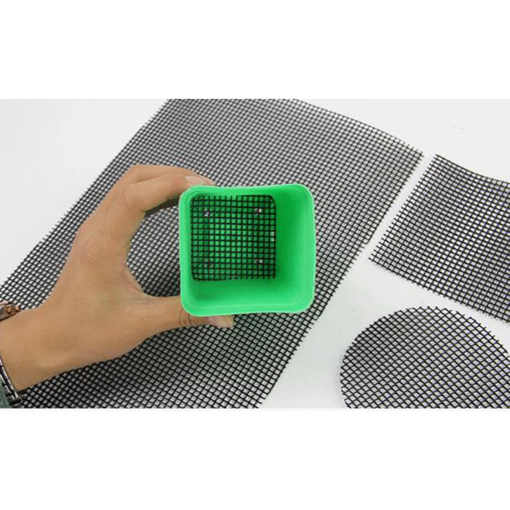 

Дренажные Сетки из жесткого полиэтилена, 5 шт., 15x15 см, бонсай-суккулент, для предотвращения гниения корней, потери почвы, вредителей