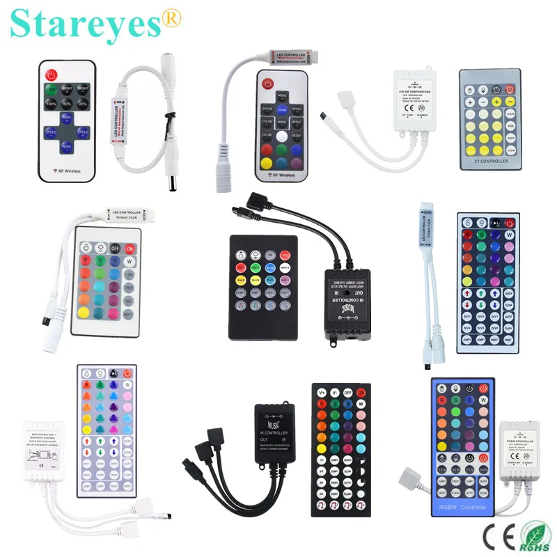 Пульт дистанционного управления RGB RGBW 1 шт. радиочастотный 11 17 клавиш ИК 20 24 40 44