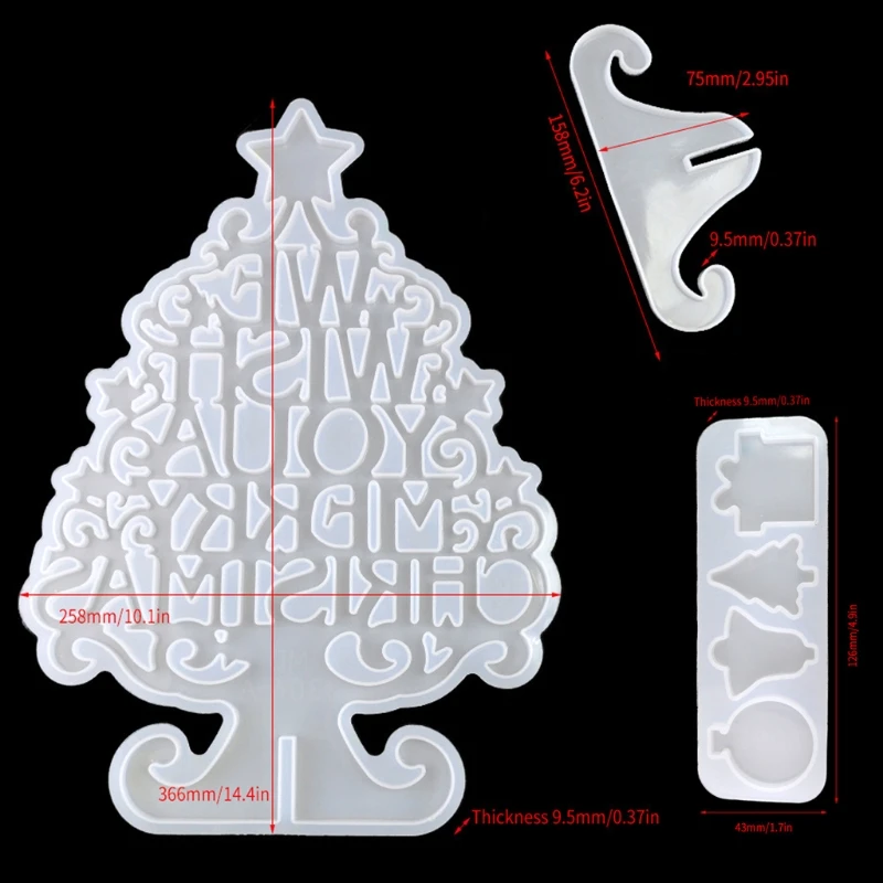 

Christmas Tree Ornaments Epoxy Resin Mold Merry Christmas Home Decor Silicone Mould Christmas Theme Feastival Art Crafts
