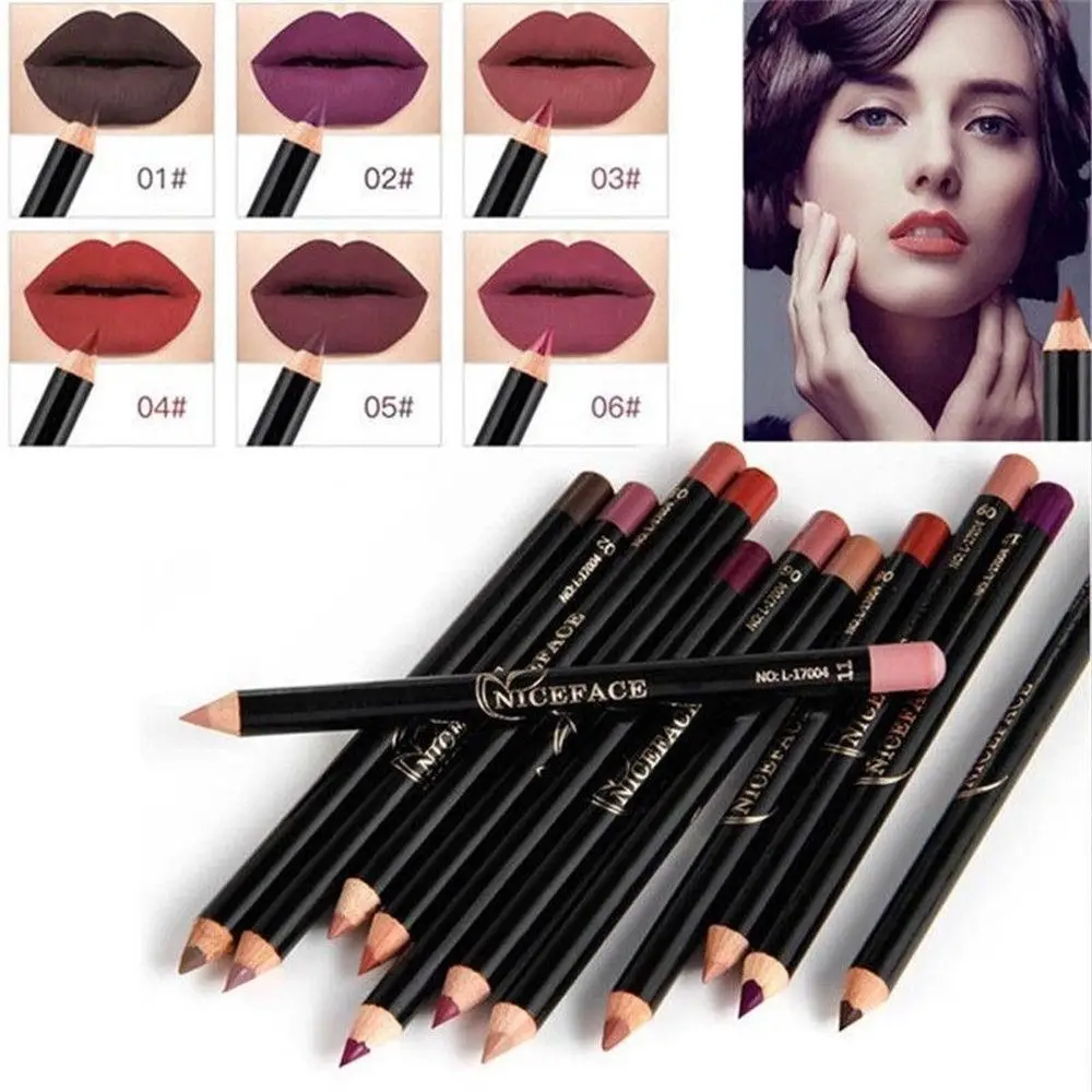 Брендовые карандаши для губ 12 цветов матовый карандаш водостойкий Макияж 2018