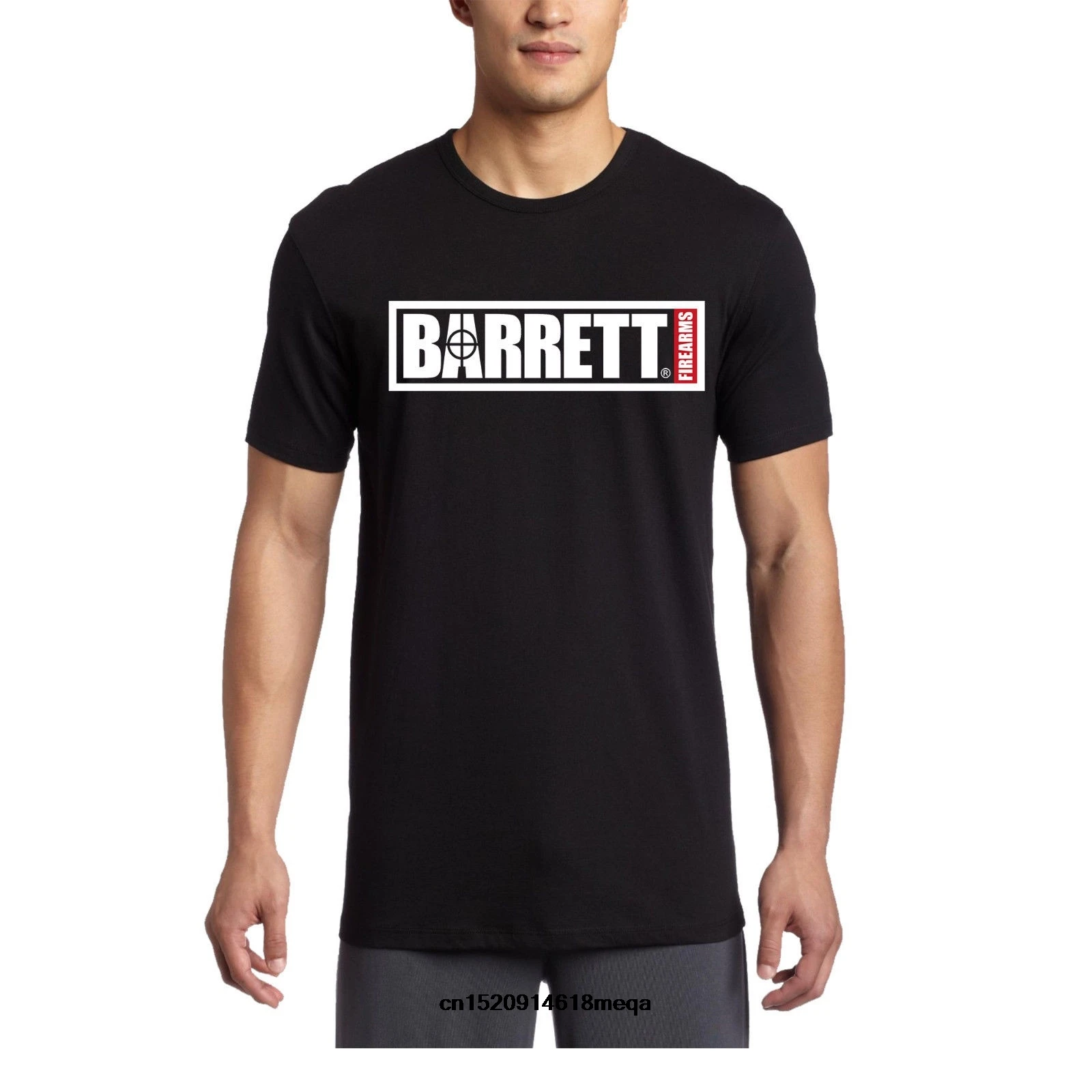 Футболка с логотипом Barrett Мужская черная футболка круглым вырезом и коротким